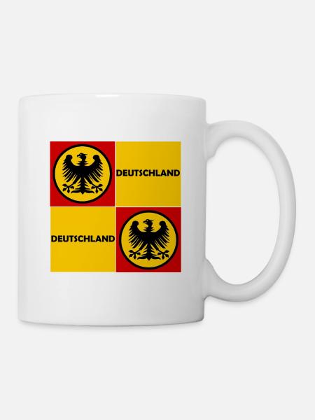 Deutschland Quadrat Wappen - Tasse - Weiß