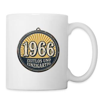 Vintage Badge 1966 – Zeitlos und einzigartig - Tasse - Weiß - Rechts