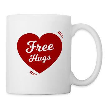 Heart with Free Hug's message - Mug - white - Right