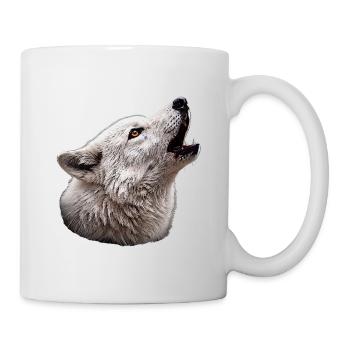 Wolfsruf Kopfdesign - Tasse - Weiß - Rechts