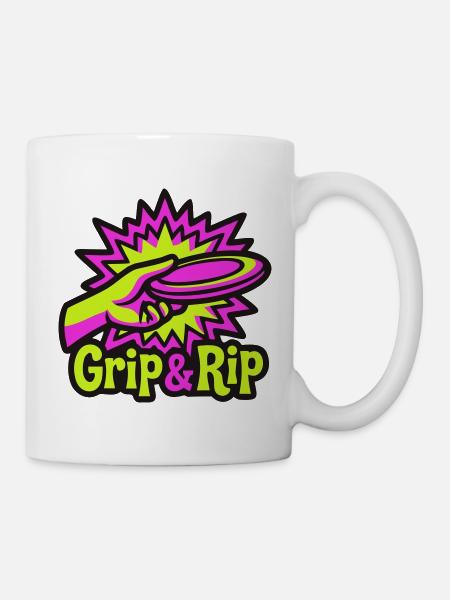 Discgolf Grip Rip Illustration - Tasse - Weiß