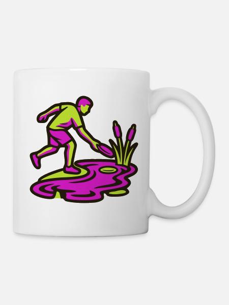 Discgolf Wasserhindernis Icon - Tasse - Weiß
