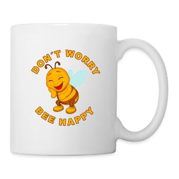 Optimistic bee with happy pose - Mug - white - Right