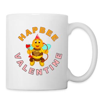 Bienen-Cupido mit Herz und Schleife - Tasse - Weiß - Rechts