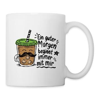 Good Morning Mustache Coffee Doodle - Mug - white - Right