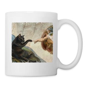Chat gifle la main de Dieu Mème des chats drôles - Mug blanc - blanc - Droite