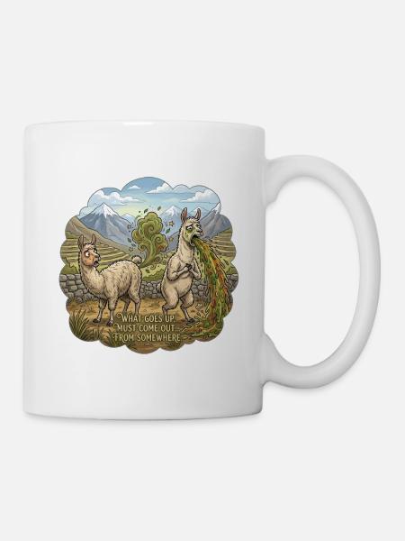 Llama catastrophe: When the smell no longer works - Mug - white