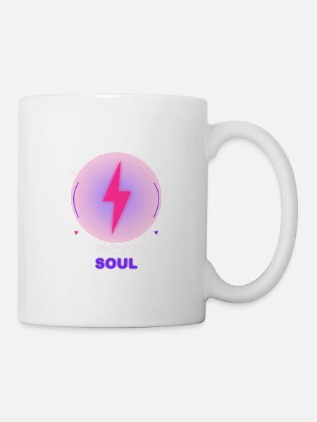 Elektrische Seele – Neon-Stammesblitz - Tasse - Weiß