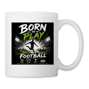 Né pour jouer au football - Mug blanc - blanc - Droite