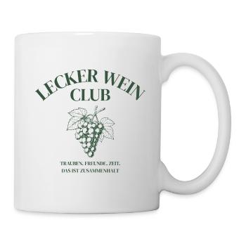 Lecker Wein Club Weinliebhaber Design Geschenk - Tasse - Weiß - Rechts