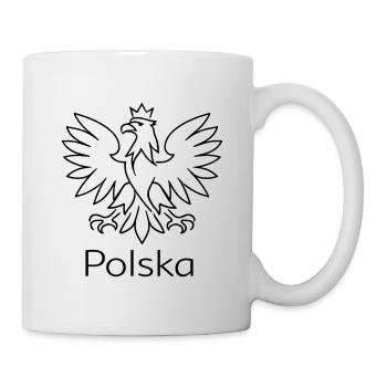 Polska Adler Wappen – Minimalistisches Design - Tasse - Weiß - Rechts