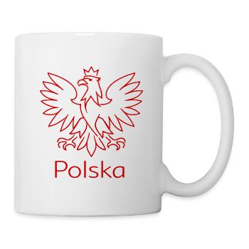 Polska Adler Wappen – Minimalistisches Design - Tasse - Weiß - Rechts