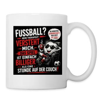 Fussballtherapie: Spiel auf der Couch - Tasse - Weiß - Rechts