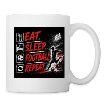 Mange Sommeil Football Répétition - Mug blanc - blanc - Droite