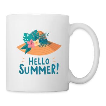 Hello Summer Strohhut Illustration - Tasse - Weiß - Rechts