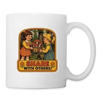 Share With Others Funny Retro Mushroom Toxic Meme - Mug - white - Right