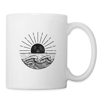 Moon sun over waves - Mug - white - Right