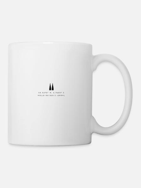 Schwarzsilhouette Dom zu Kölle - Tasse - Weiß
