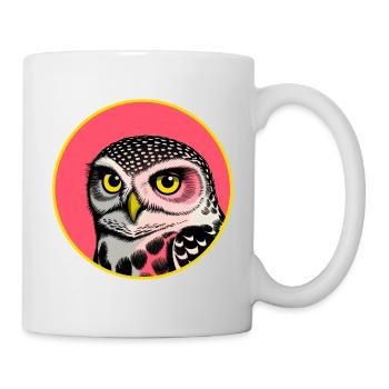 Eule Pop Art - Tasse - Weiß - Rechts