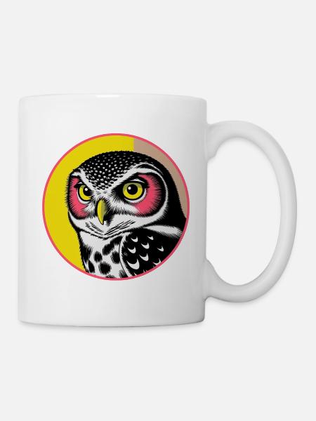 Bunte Eule - Tasse - Weiß