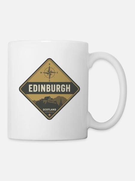 Edinburgh Castle Scotland Vintage-Reiseabzeichen - Tasse - Weiß