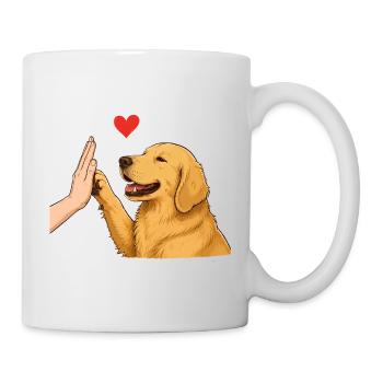 T-shirt High Five Golden Retriever - Tasse - Weiß - Rechts