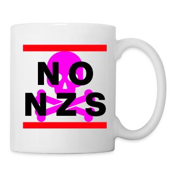 NO NZS, NEVER AGAIN, ANTI-FASCISM, NO AFD PINK - Mug - white - Right