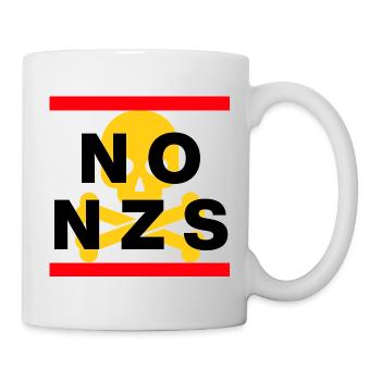 NO NZS, NEVER AGAIN, ANTI-FASCISM, NO AFD YELLOW - Mug - white - Right