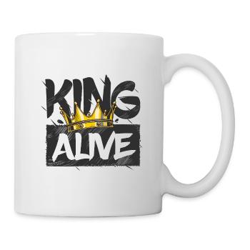 King Alive Crown Grunge Design - Mug - white - Right