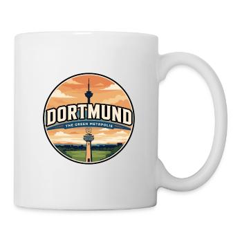 Badge de voyage rétro Dortmund U-Tower - Mug blanc - blanc - Droite