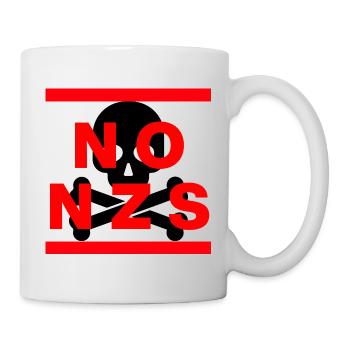 NO NZS NEVER AGAIN ANTI-FASCISM NO AFD BLACK - Mug - white - Right
