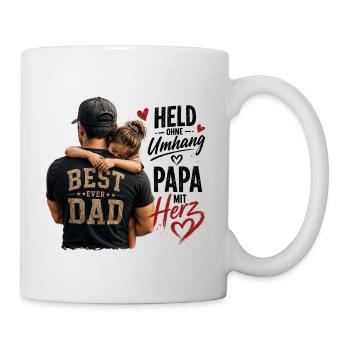 Best Dad Ever Herzumarmung - Tasse - Weiß - Rechts