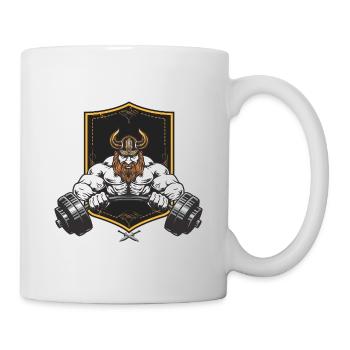 Viking Fitness Dumbbell Design - Mug - white - Right