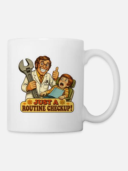 Just A Routine Checkup Funny Dentist Dental Gift - Mug - white
