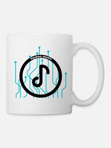 Techno Circuit Rhythmus - Tasse - Weiß
