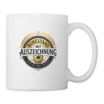Ruhestand mit Auszeichnung – Elegantes Design - Tasse - Weiß - Rechts
