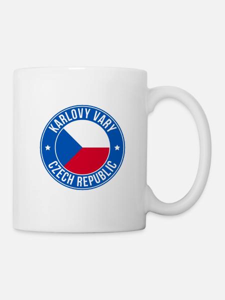 Karlovy Vary Tschechisches Abzeichen - Tasse - Weiß