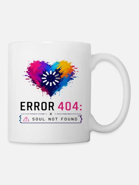 Bunte Herz 404 Seele Verloren - Tasse - Weiß