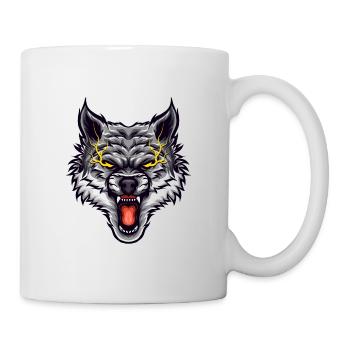 Le Loup en colère montre des yeux design - Mug blanc - blanc - Droite