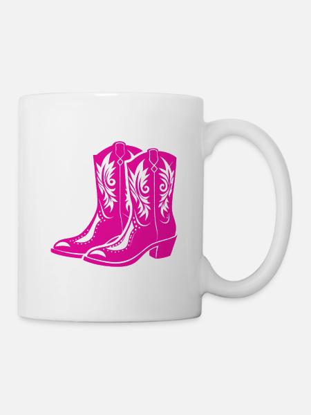 Stiefel - Tasse - Weiß