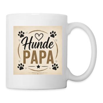 Hunde Papa Vintage Design - Tasse - Weiß - Rechts