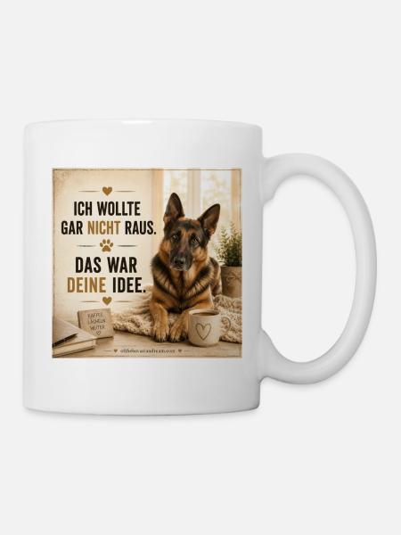 ich wollte nicht raus deine Idee - Tasse - Weiß