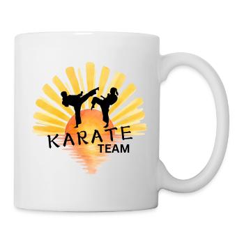 Silhouette de Karaté Lever du Soleil - Mug blanc - blanc - Droite