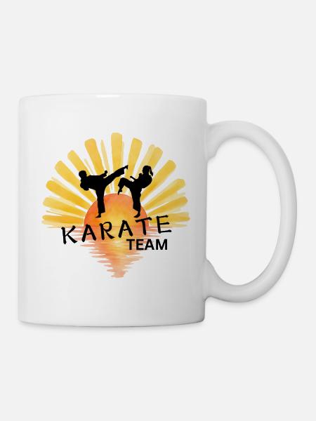 Sunrise Karate Silhouette - Tasse - Weiß