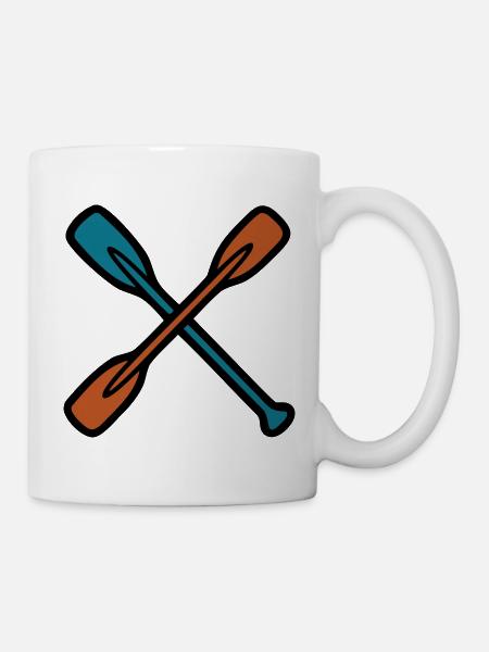 Gekreuzte Paddel Grafik - Tasse - Weiß