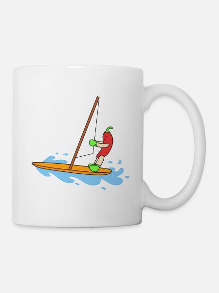Lustiges Chili-Segeln - Tasse - Weiß