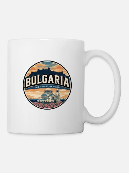 Retro Bulgaria Rosental-Abzeichen - Tasse - Weiß