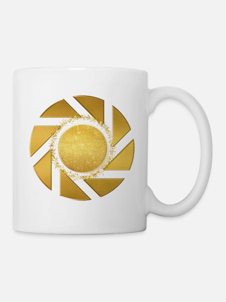 Lentille pailletée dorée - Mug blanc - blanc