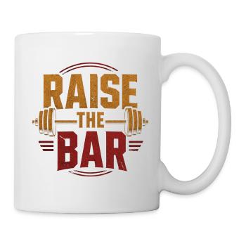 Raise the Bar Gym Barbell Weightlifting Motivation - Mug - white - Right