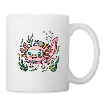 Tauch Axolotl - Tasse - Weiß - Rechts